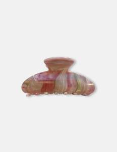 Oval Hair Claw Marbled - Pink and Green