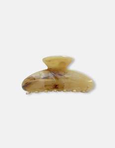Oval Hair Claw Marbled - Cream And Tan