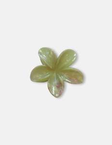 Frangipani Flower Hair Claw  - Marbled Green