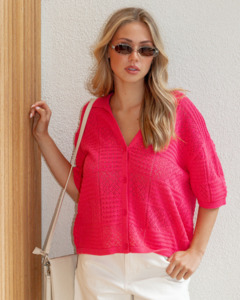 Knitwear: Polly Cardigan - Watermelon