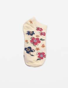 Socks: Sock Flowers - White