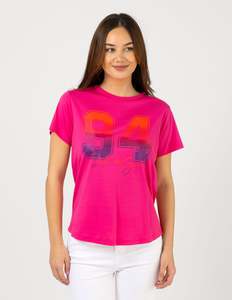 Sale Tees: Ace Tee - Hot Pink Ombre Varsity