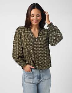 New Collection: Cecily Top - Olive Mosaic