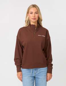New: Core 1/4 Zip Sweatshirt - Espresso