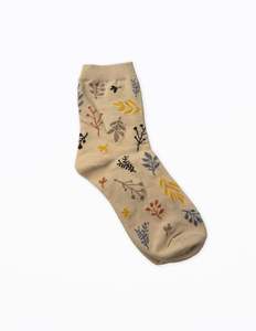 New: Sock Autumn Twigs - Natural