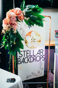 Products: Acrylic Signage - White Marble Stellar Backdrops