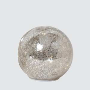 15cm Crackle Silver Orb