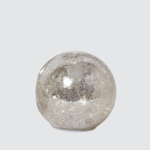 12cm Crackle Silver Orb