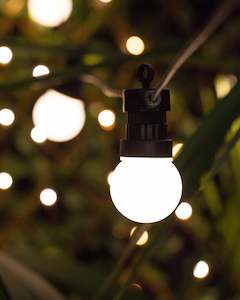 Festoon Lights: Frosted 10m Black Extendable WW LED Festoons