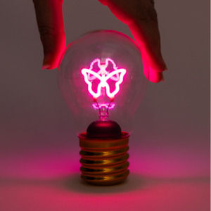 Pink Butterfly Lightbulb Lamp USB Recharge