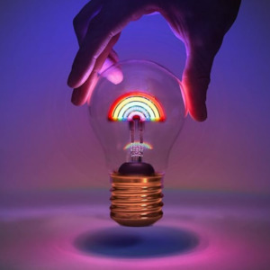 Lightbulb Lamps: Rainbow Lightbulb Lamp USB Recharge