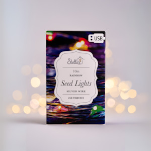 Seed Lights: 10m Silver Rainbow Light String USB