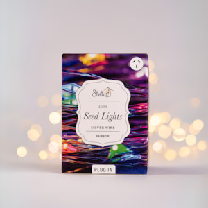 Seed Lights: 20m Plug In Silver Rainbow 200 LED Seed Light String