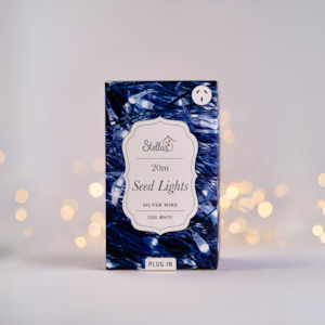 Seed Lights: 20m Plug In Silver Cool White Seed Light String