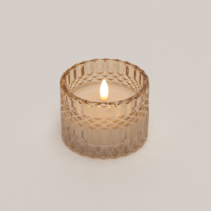 8cm Champagne Argyle-Cut Glass LED Candle