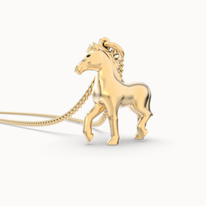 Chocli: Chocli Horse 18K Gold Plated Necklace