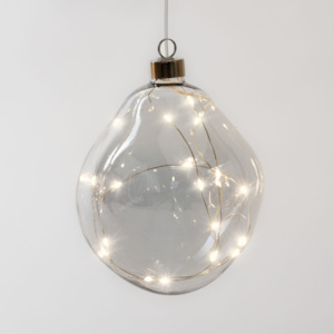 12cm Smokey Grey Orb Hanging Glass Light