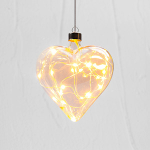 Hanging Glass: Champagne Heart Hanging Glass Light