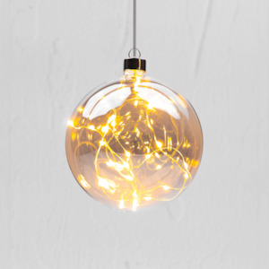 Dark Champagne Small Sphere Hanging Glass Light