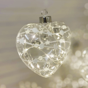 Hanging Glass: Sparkly Heart Hanging Glass Light
