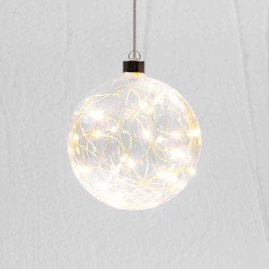 Hanging Glass: Silver Thread Clear Sphere Hanging Glass Light