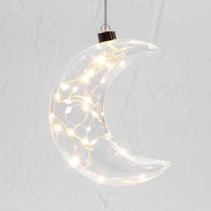 Hanging Glass: Clear Crescent Moon Hanging Glass Light