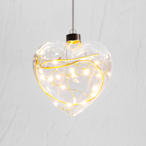 Hanging Glass: Clear Winter Heart Hanging Glass Light