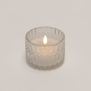 Clear Deco-cut Glass Candle