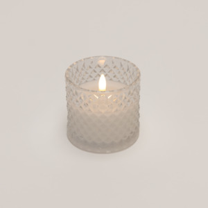 Clear Argyle-cut Glass Candle