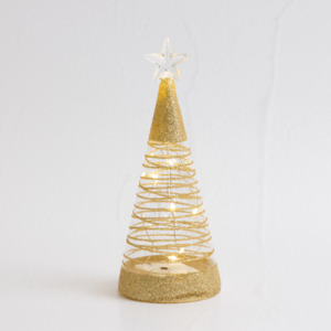 Noel: 19cm Gold Sparkle Table Top Tree