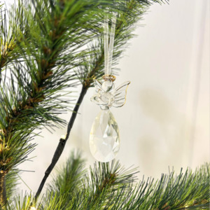 Noel: Small Crystal Angel with Gold Head Ring