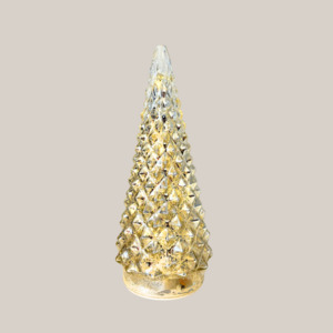 Noel: 33cm Silver Pinecone Glass Tree