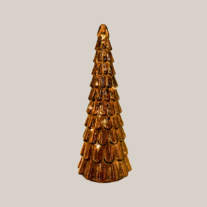 Noel: 33cm Frost Drop Glass Tree in Brown