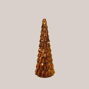 24cm Frost Drop Glass Tree in Brown