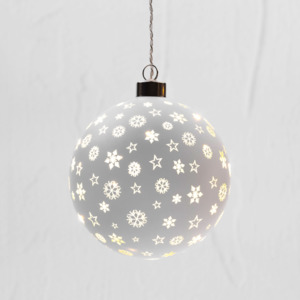 White Festive 12cm Twinkle Sphere