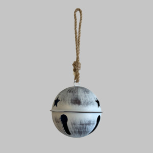Sale: Single WHITE Hanging Metal Star Bell