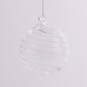 Clear Spiral Glass Bauble