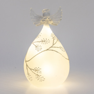 Large Frosted Round Glass Angel
15cm
