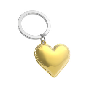 Keychains: Balloon Heart Keychain (Gold)