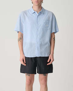 S-Double Card Check S/S Shirt - Blue