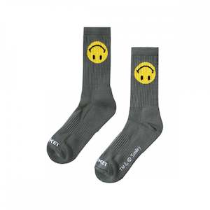 Puffers: Market Smiley Upside Down Socks Sage