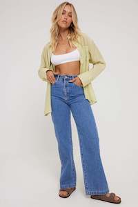 Abrand Jeans: ABrand A 94 High & Wide Sofia Mid Blue