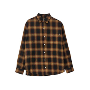 Flannel: S-Double Plaid Classic L/S Shirt - Mustard