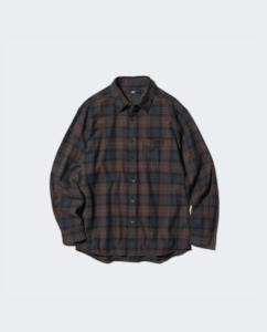 Uniqlo Flannel Checked Shirt - 58 Dark Brown