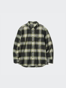 Uniqlo Flannel Checked Shirt - 53 Green
