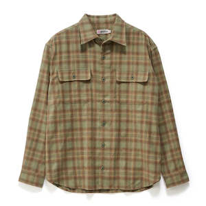 Flannel: S-Double Plaid LS Overshirt - Sage