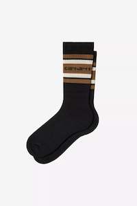 Socks: Carhartt Connors Socks - Black / Hamilton Brown / Salt
