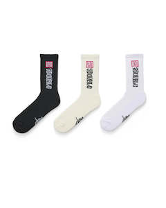 Socks: S-Double S Cube Mid Block Sock 3 Pack - Assorted