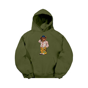 Market: Market Folk Fitted Bear Hoodie - Green