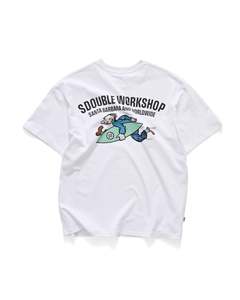 S Double: S-Double Running Man SS Tee - White